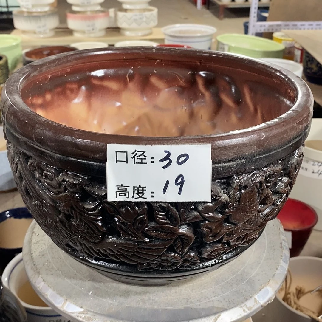 【闪购商品】陶瓷微瑕花盆-大大大龙凤30×19-1个