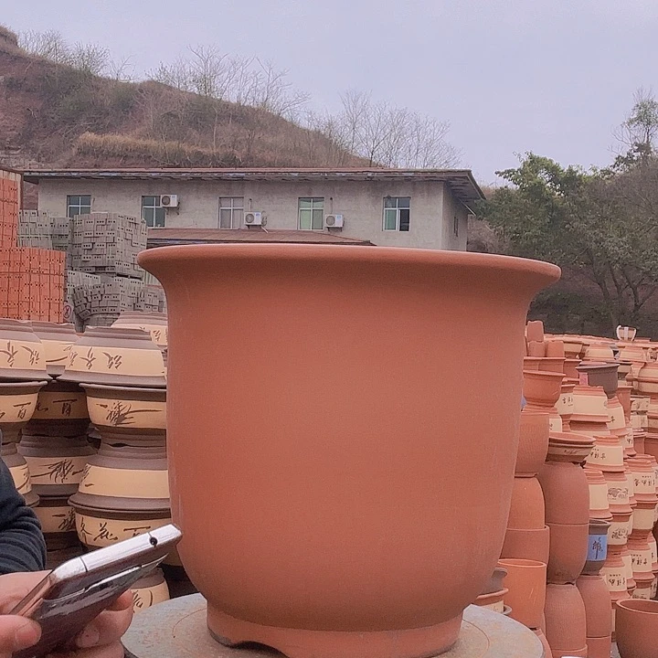 紫砂高直筒盆1个