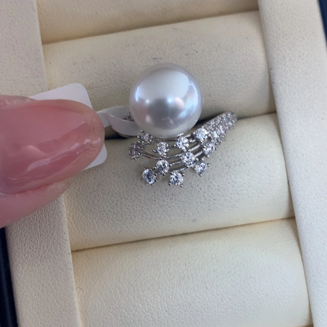 海水珍珠戒指银S925镶嵌