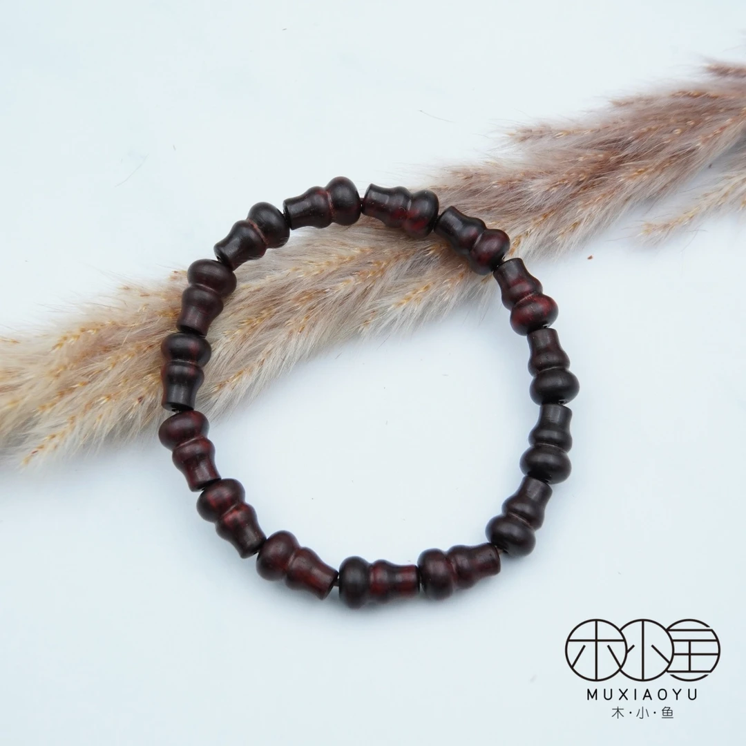 【木小鱼】小叶紫檀小葫芦素圈单圈手串