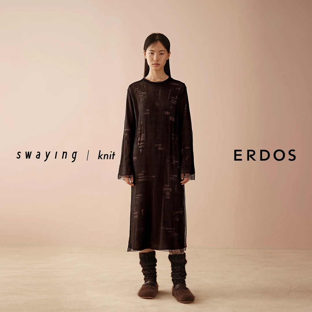 【ERDOS×swaying联名系列】圆领镂空连衣裙两件套