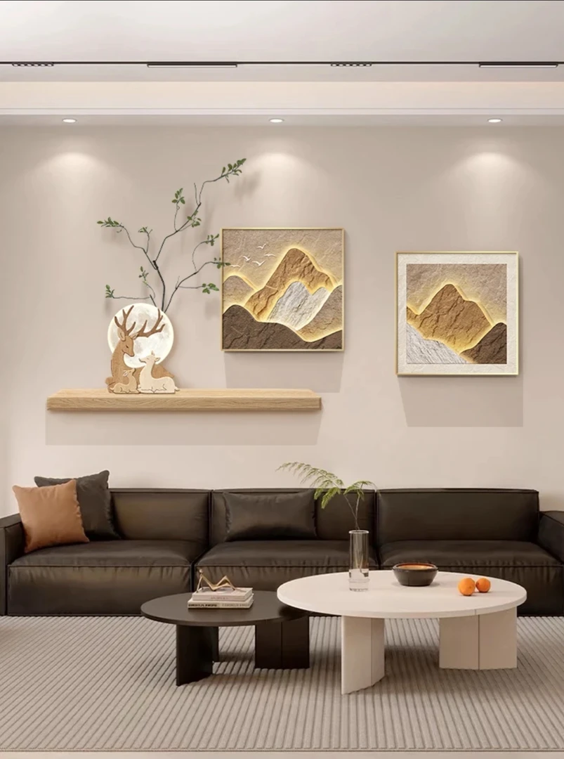 黑白抽象沙发背景墙面挂画轻奢高级感蝴蝶客厅装饰画餐厅玄关壁画
