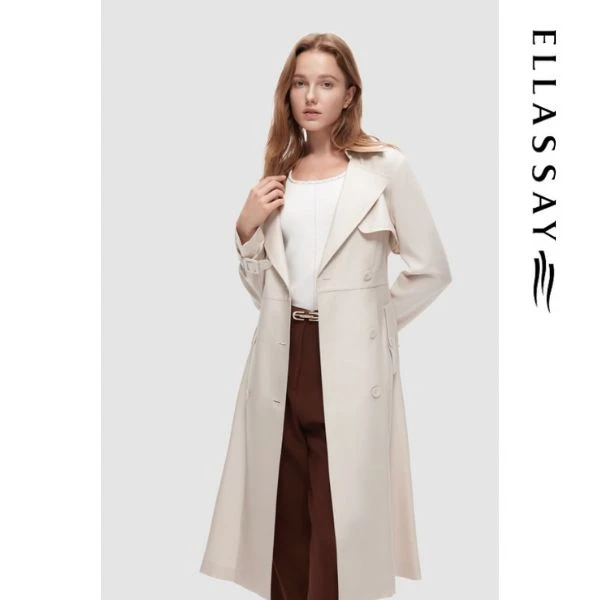 ELLASSAY歌力思早秋穿搭新款气质长款风衣女EWE343F00600