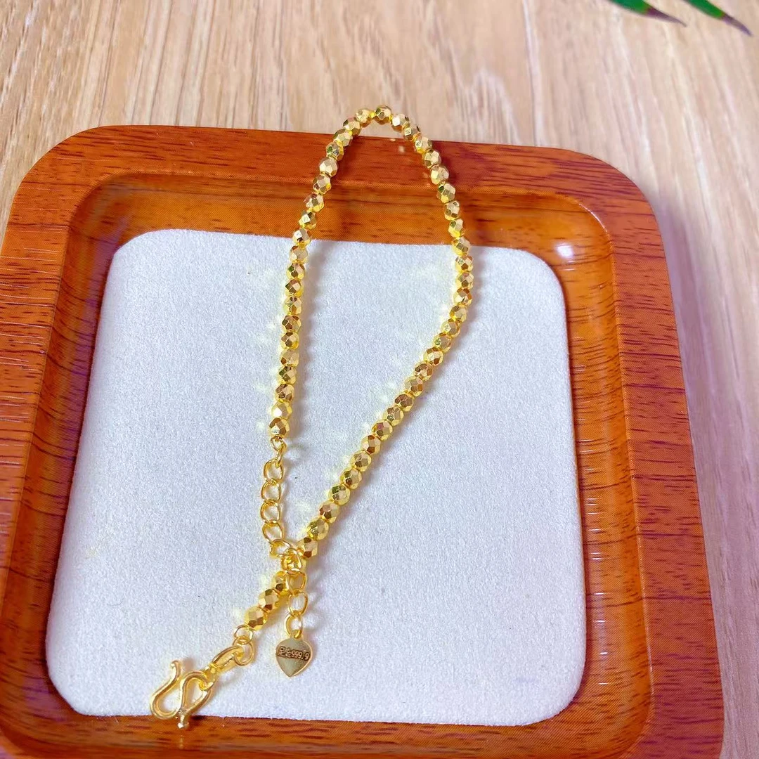 足金999    经典百搭蹦迪珠手链