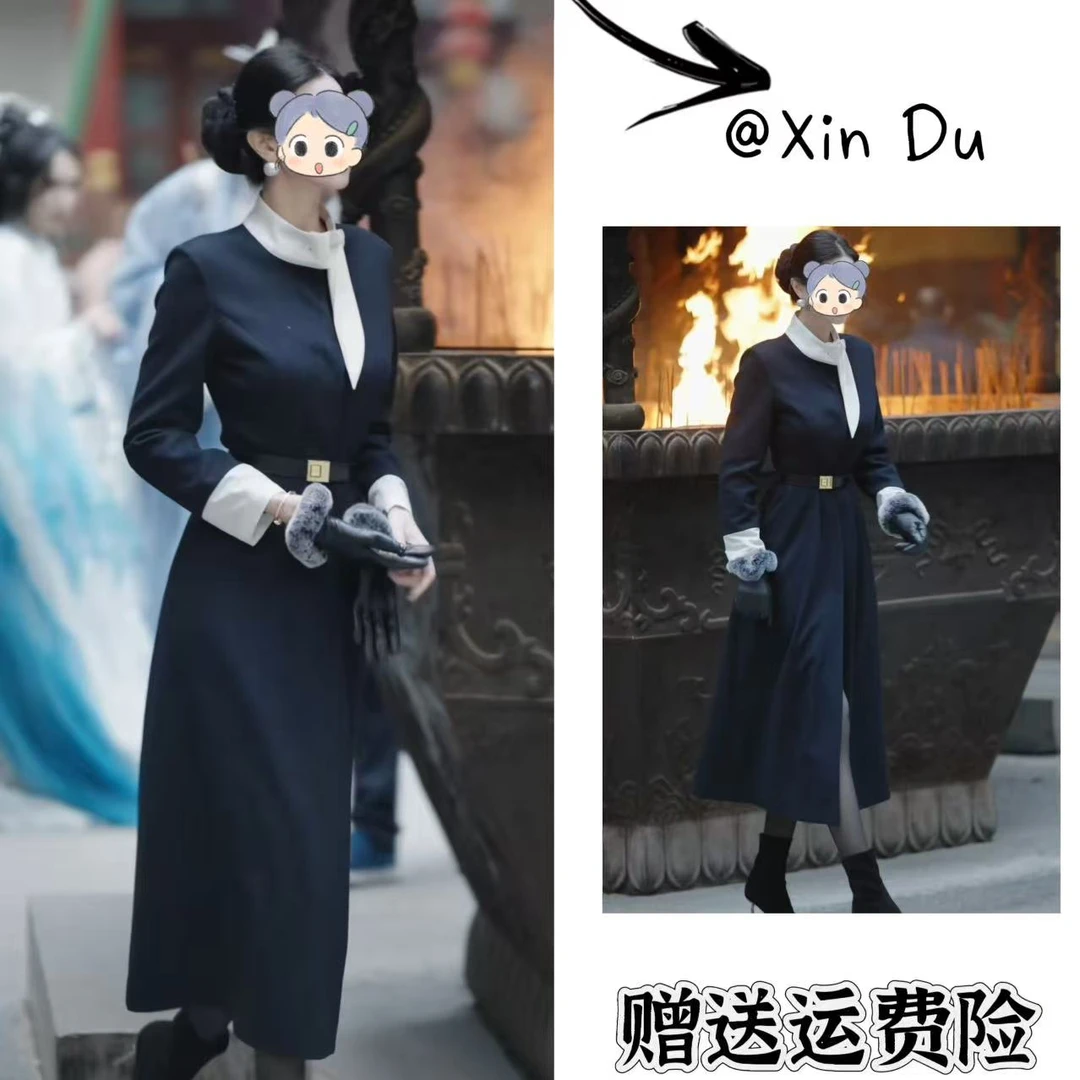 2025秋冬季新款时尚显瘦气质女士网红洋气连衣裙百搭款D25290