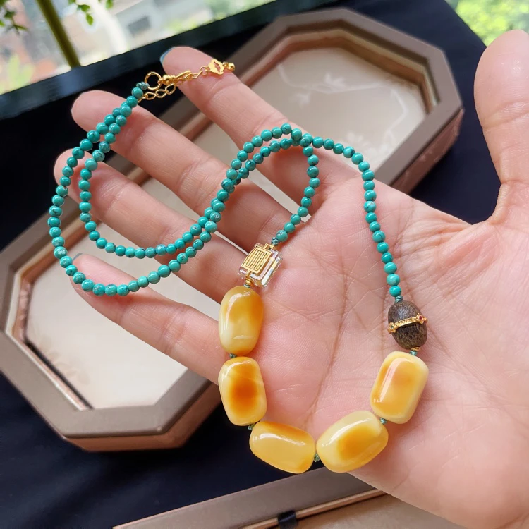 非金属布艺项链 原创设计随形蜡松项链（多样性发货）总长50cm