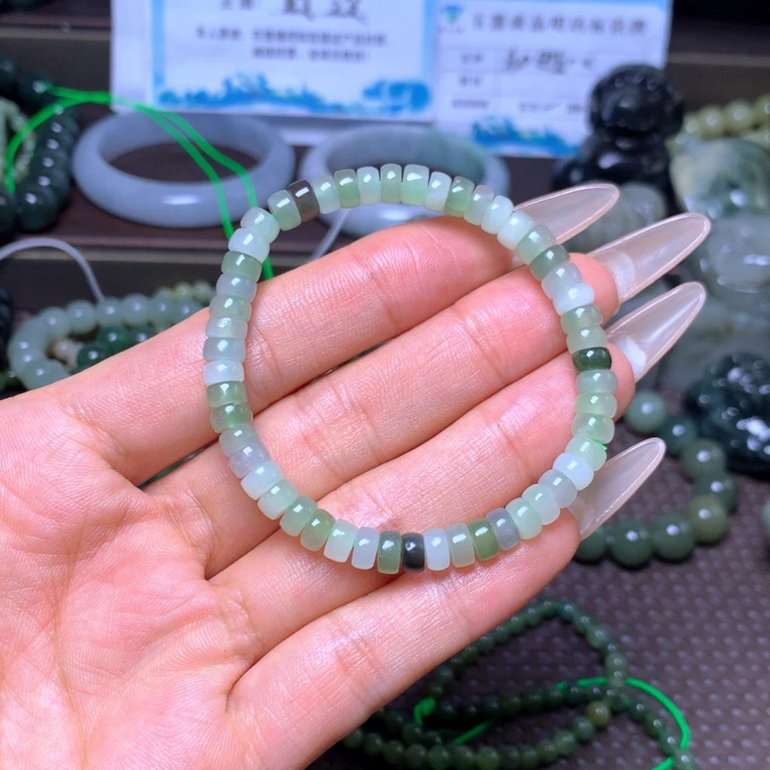 和田玉未镶嵌手串卡6