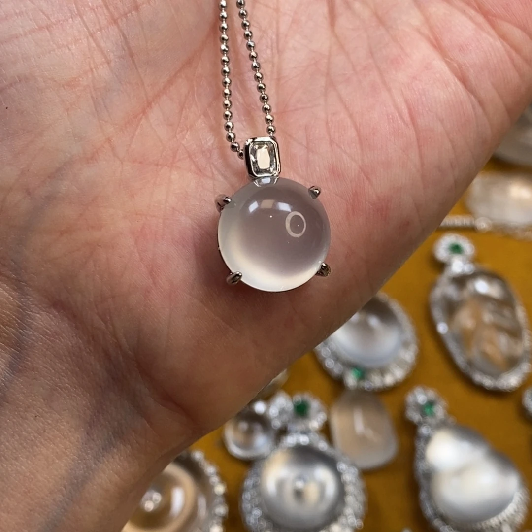 颈饰未镶嵌石英质玉卡13蛋面吊坠