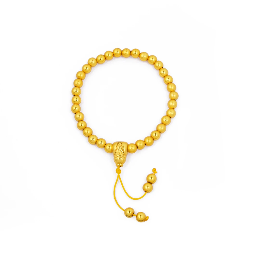 【微总专属】K黄色潮流简约小胖福圆珠手链SCL48