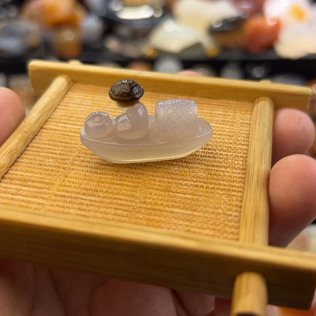 未镶嵌挂件定制玛瑙渔翁得利