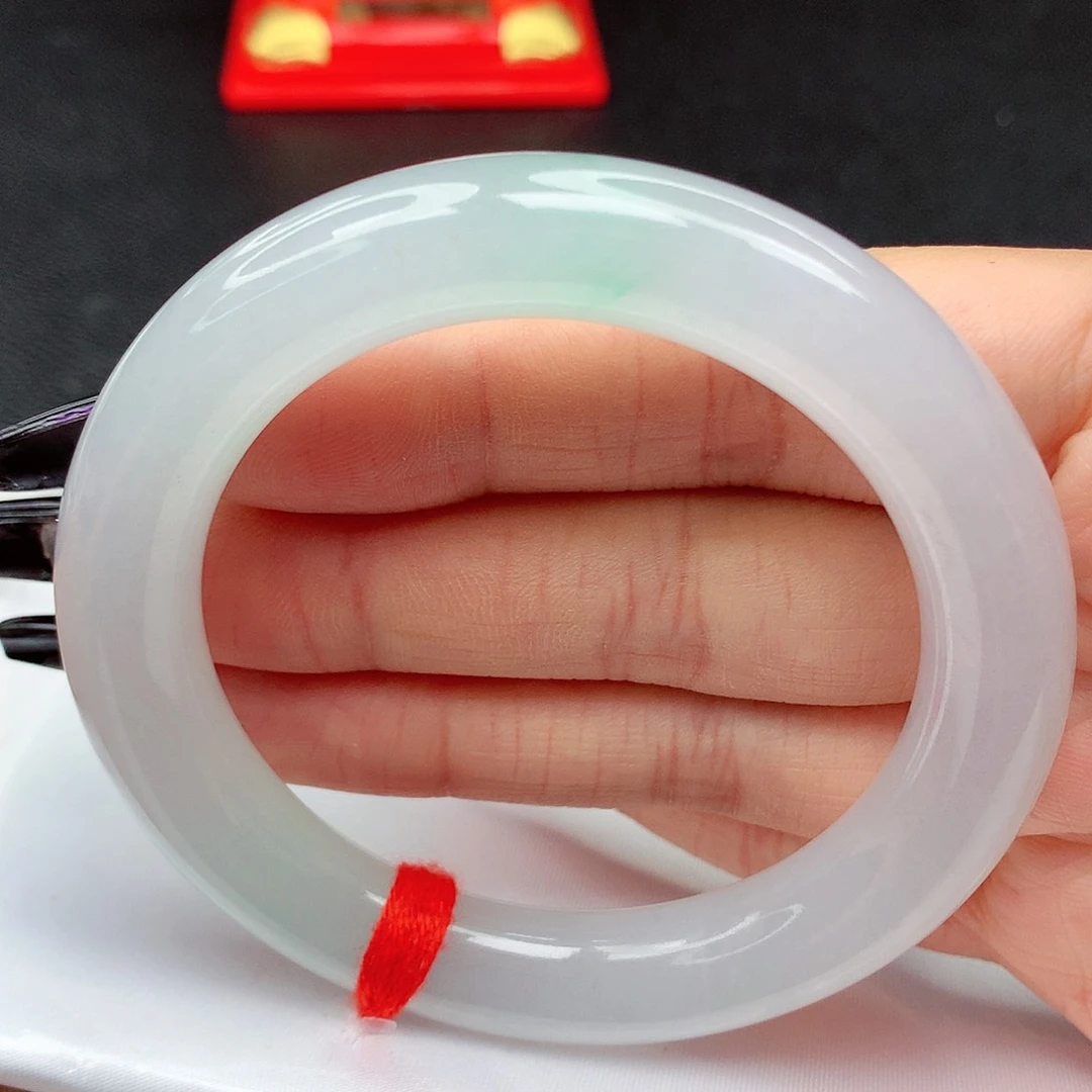 翡翠手镯未镶嵌翡翠54.8冰种起光白冰圆条