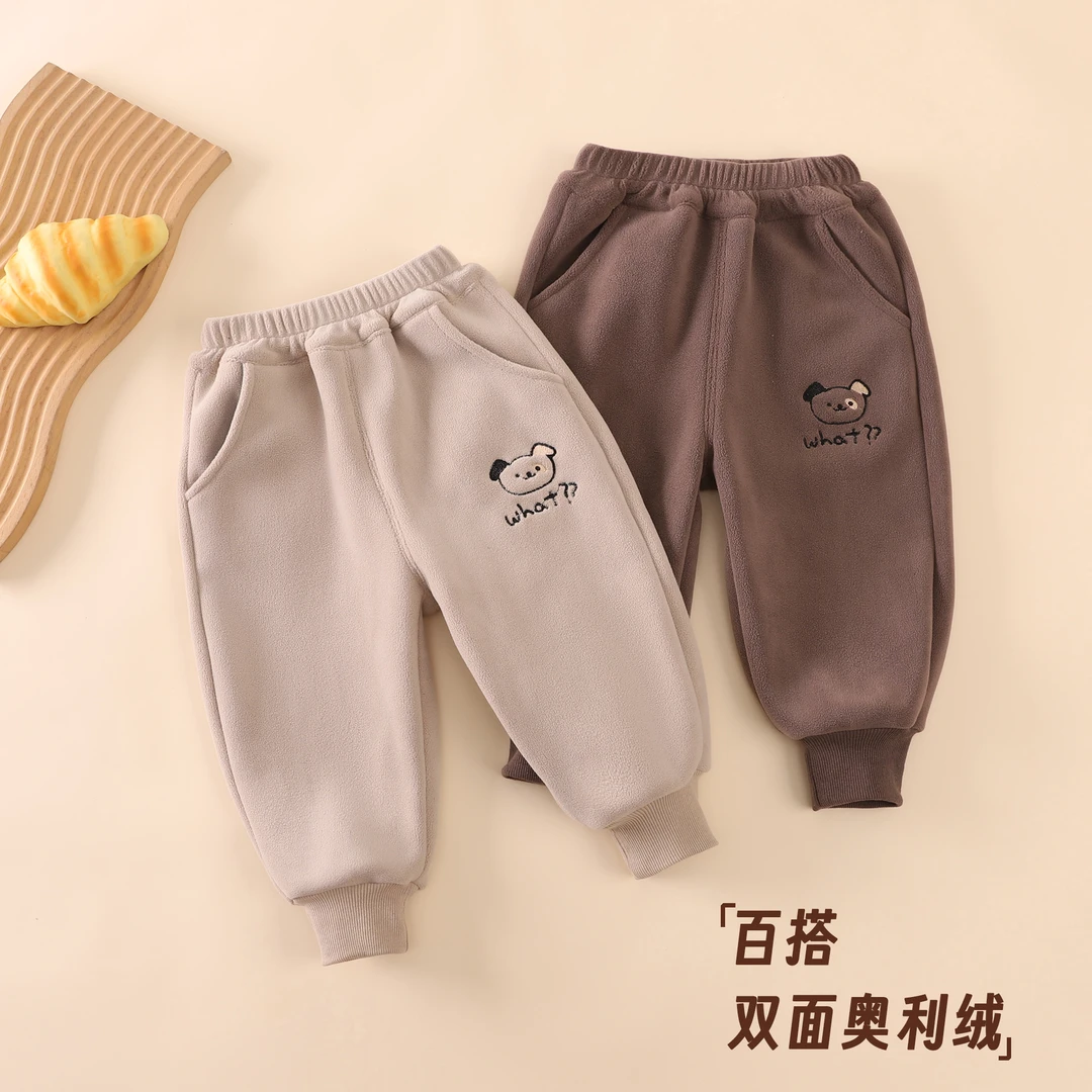 宝宝裤子奥利绒复合加厚长裤秋冬洋气新款童装男童女童保暖休闲裤