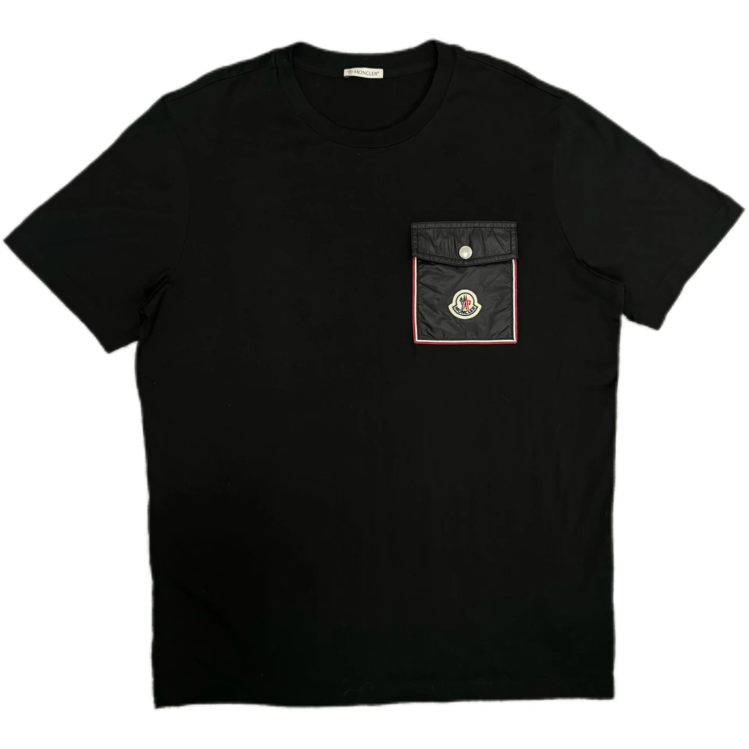 99新 MONCLER 黑色logo印花短袖M码