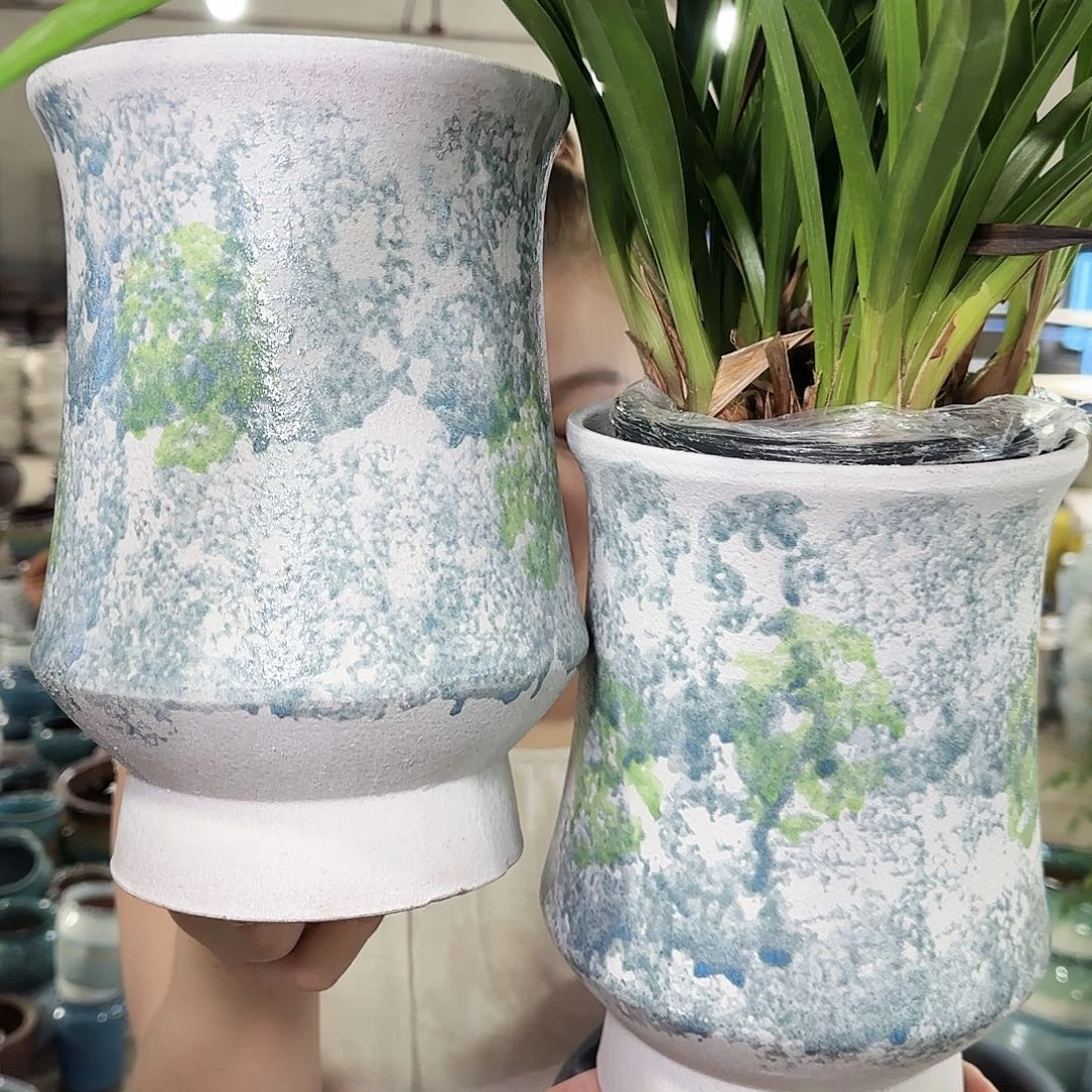 紫砂花盆高24口16