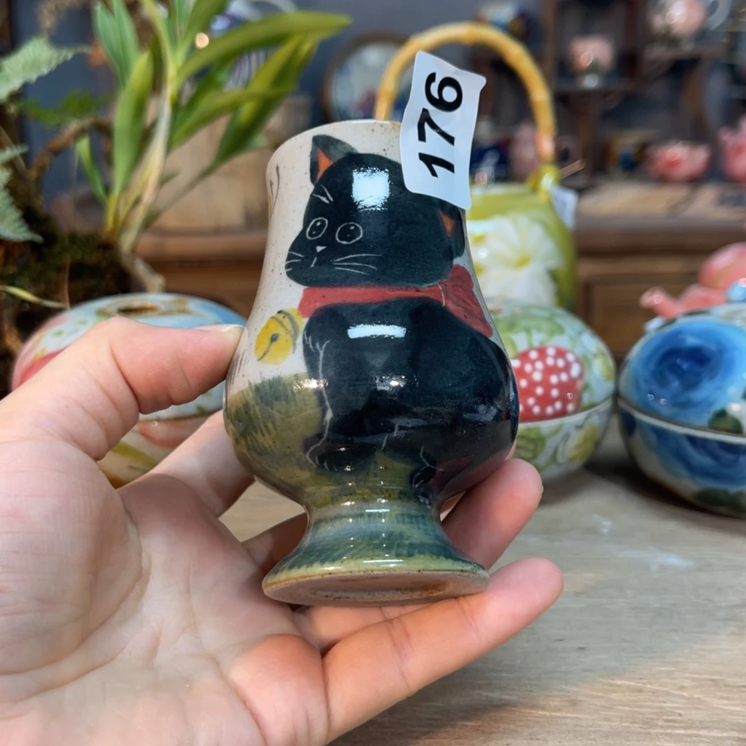 壶素浅陶瓷手工手绘