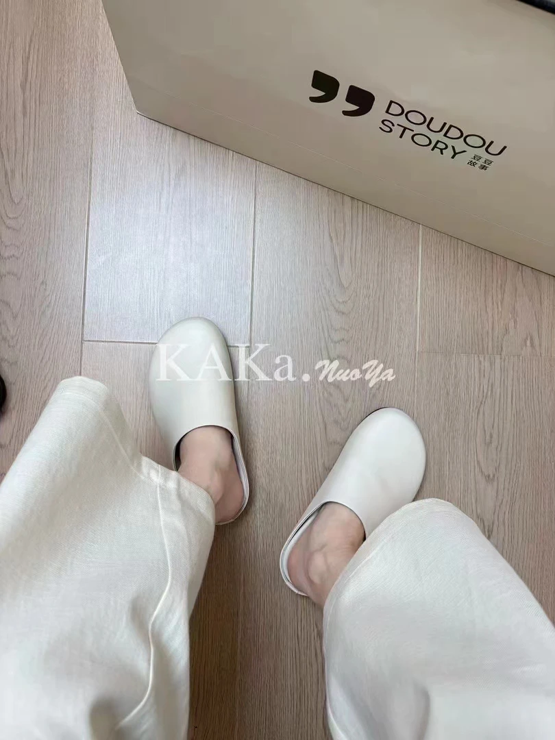 KAKA NUOYA 2045半拖休闲鞋方头防水春夏秋包头