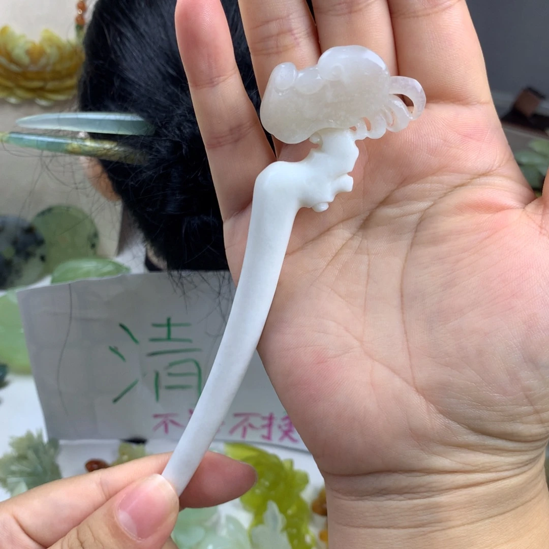 未镶嵌蛇纹石玉发簪