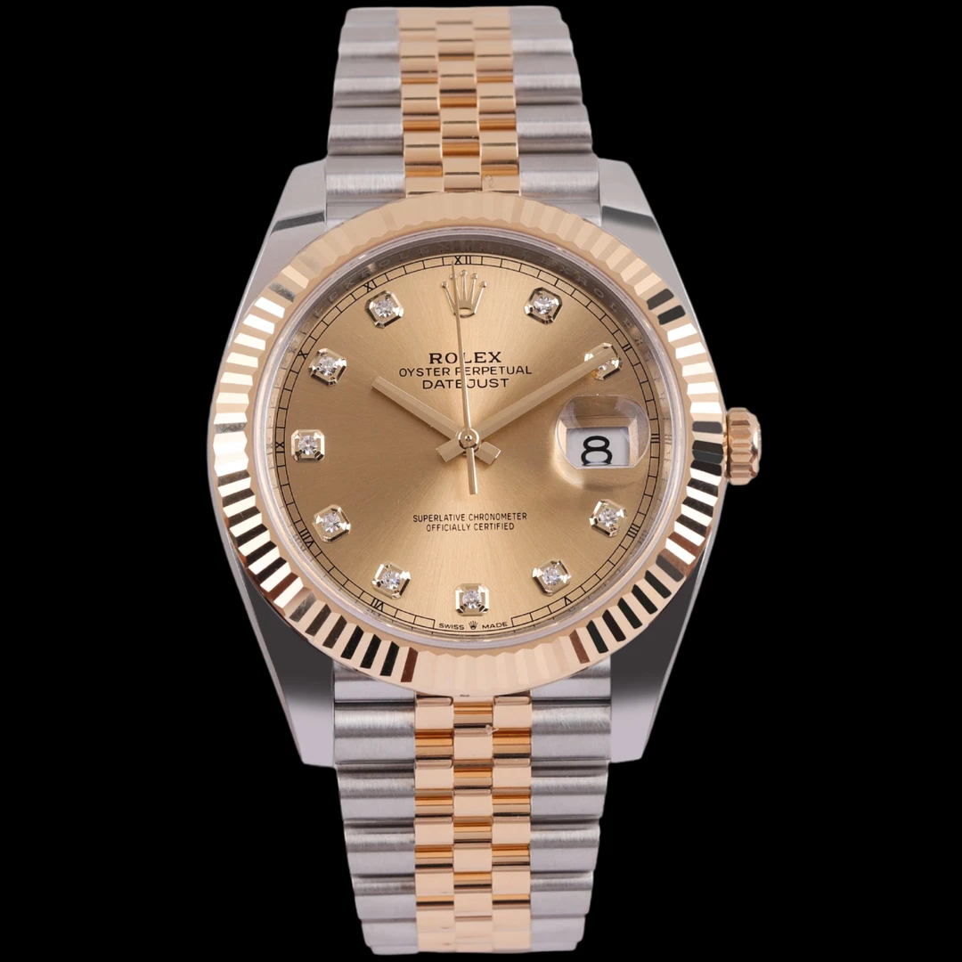 99新 Rolex/劳力士 S/间金钻刻日志126333/25年未使用全套/41mm