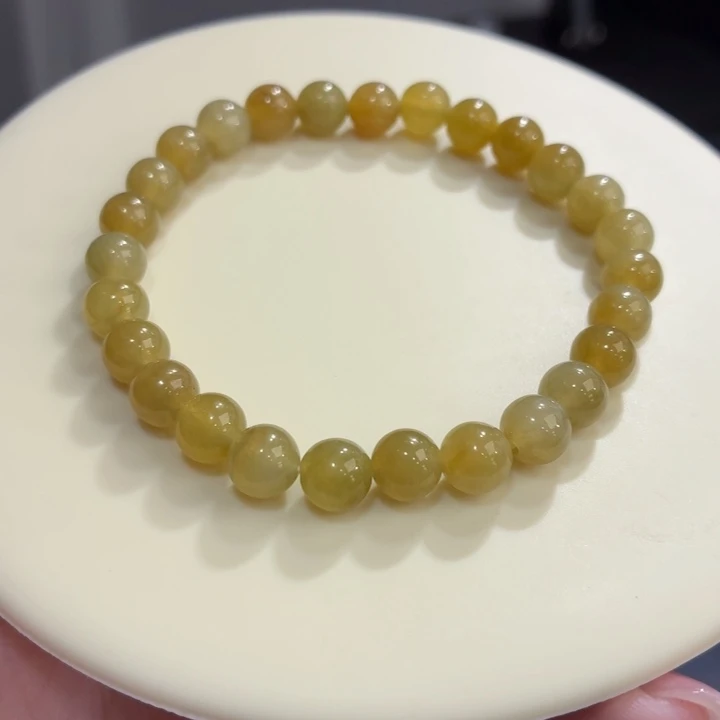 翡翠未镶嵌手链冰胶黄翡卡6
