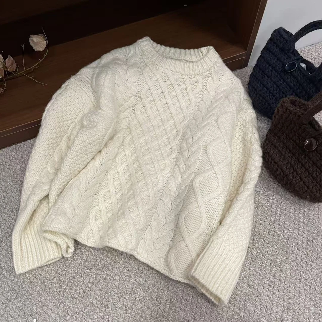 新款简约设计感纯色长袖毛衣Z20566