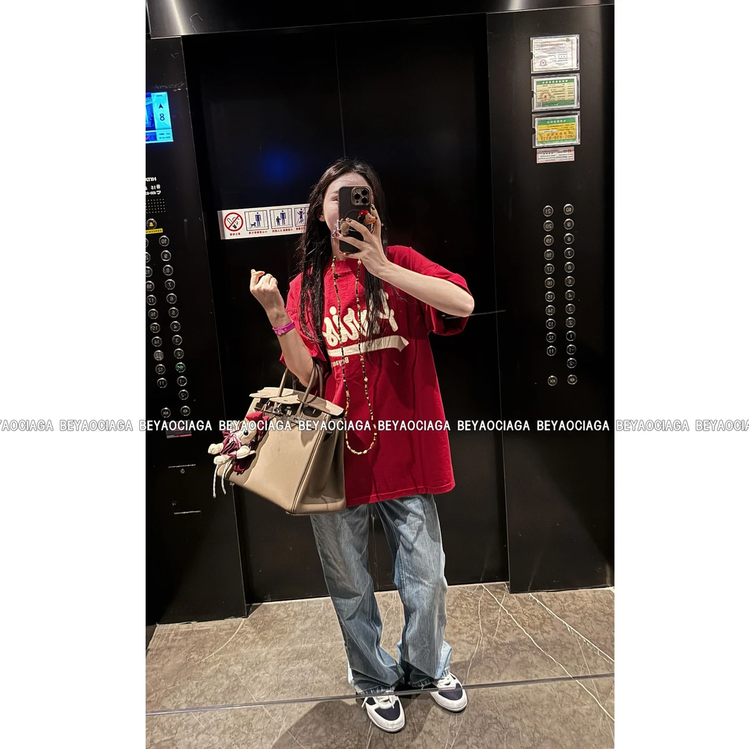 BEYO&CIGA重磅洗水简约长款百搭慵懒女士短袖T