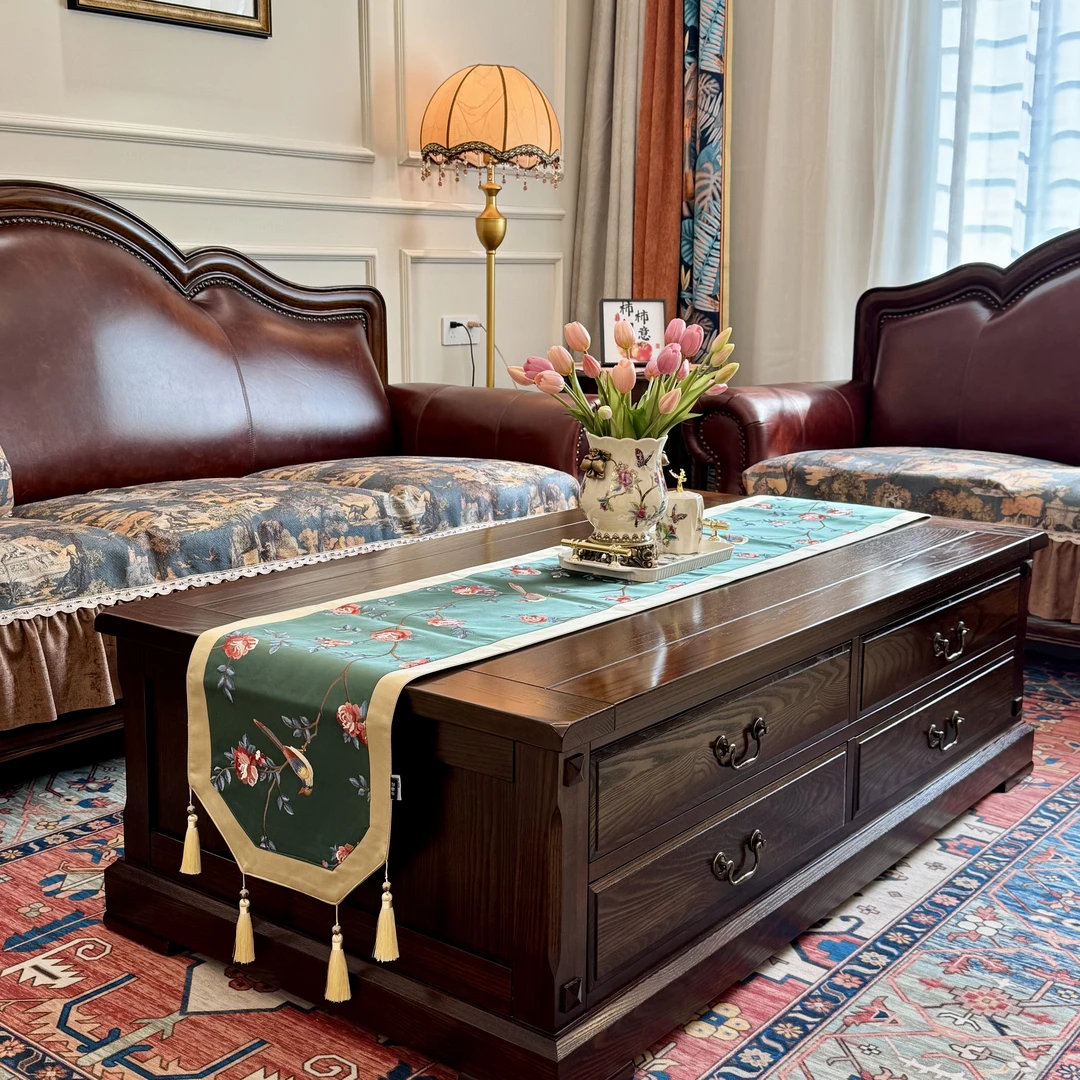 【达人专属】网红款桌旗新中式客厅茶几装饰桌布茶台布艺长条餐桌布