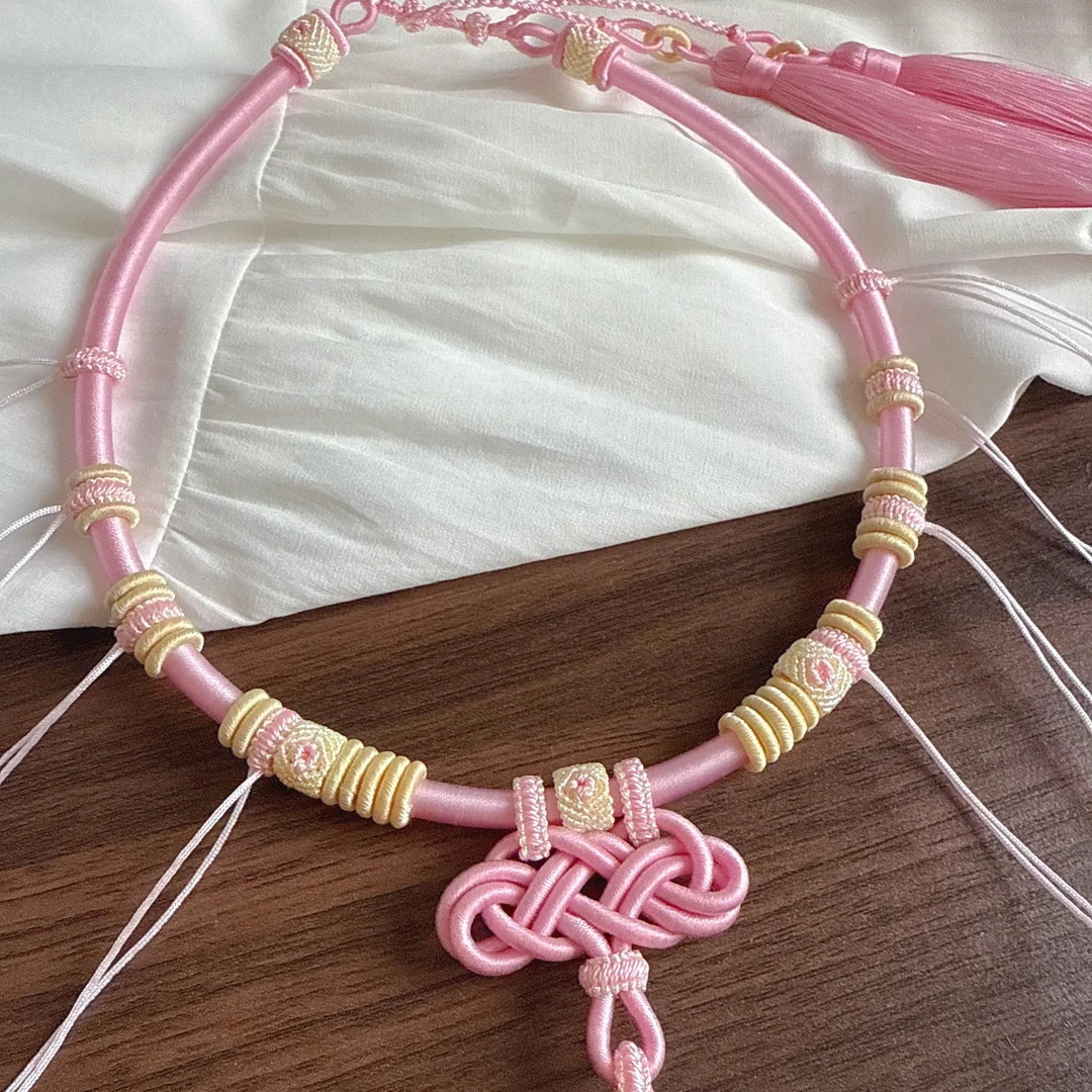 手工定制| 粉色女宝宝周岁项圈