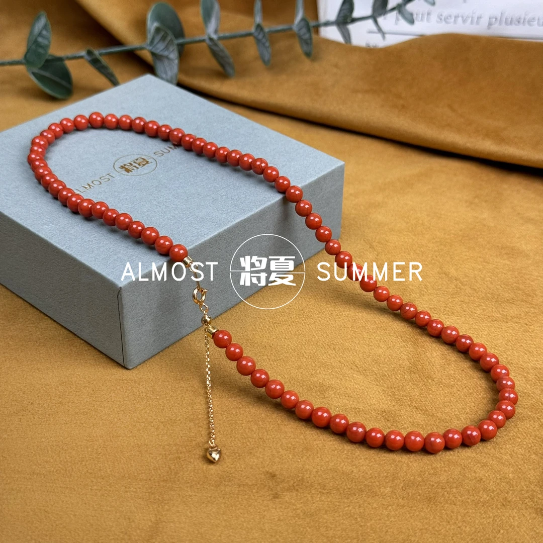 吊坠925银 【5mm红色项链】将夏-送礼好物