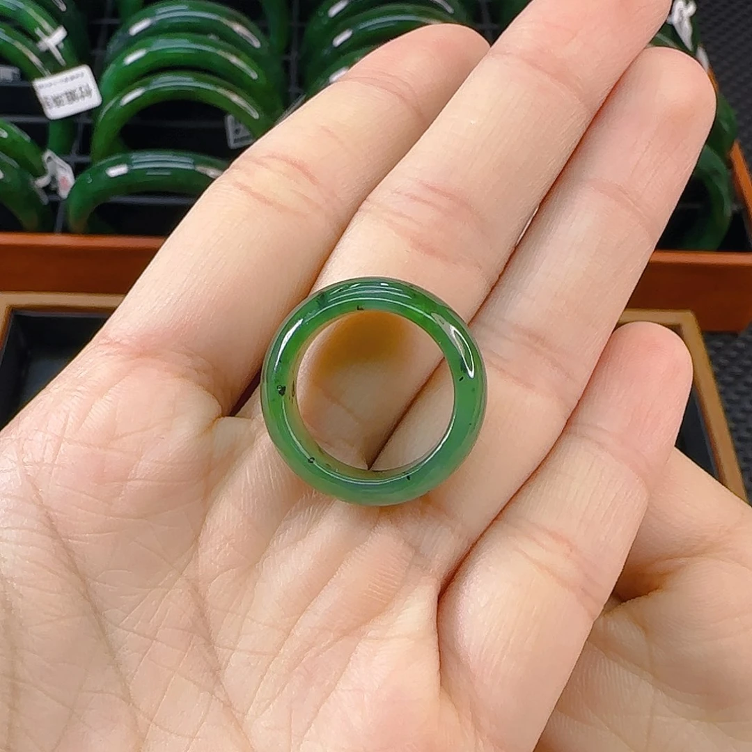 未镶嵌戒指和田玉碧玉戒圈卡17、18多样性发其一