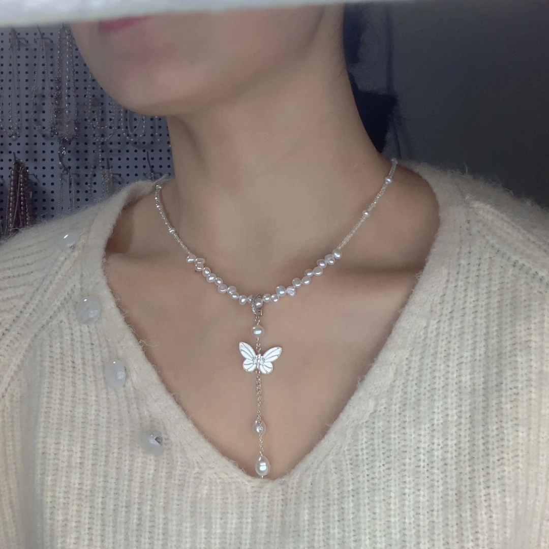 颈饰合金淡水珍珠