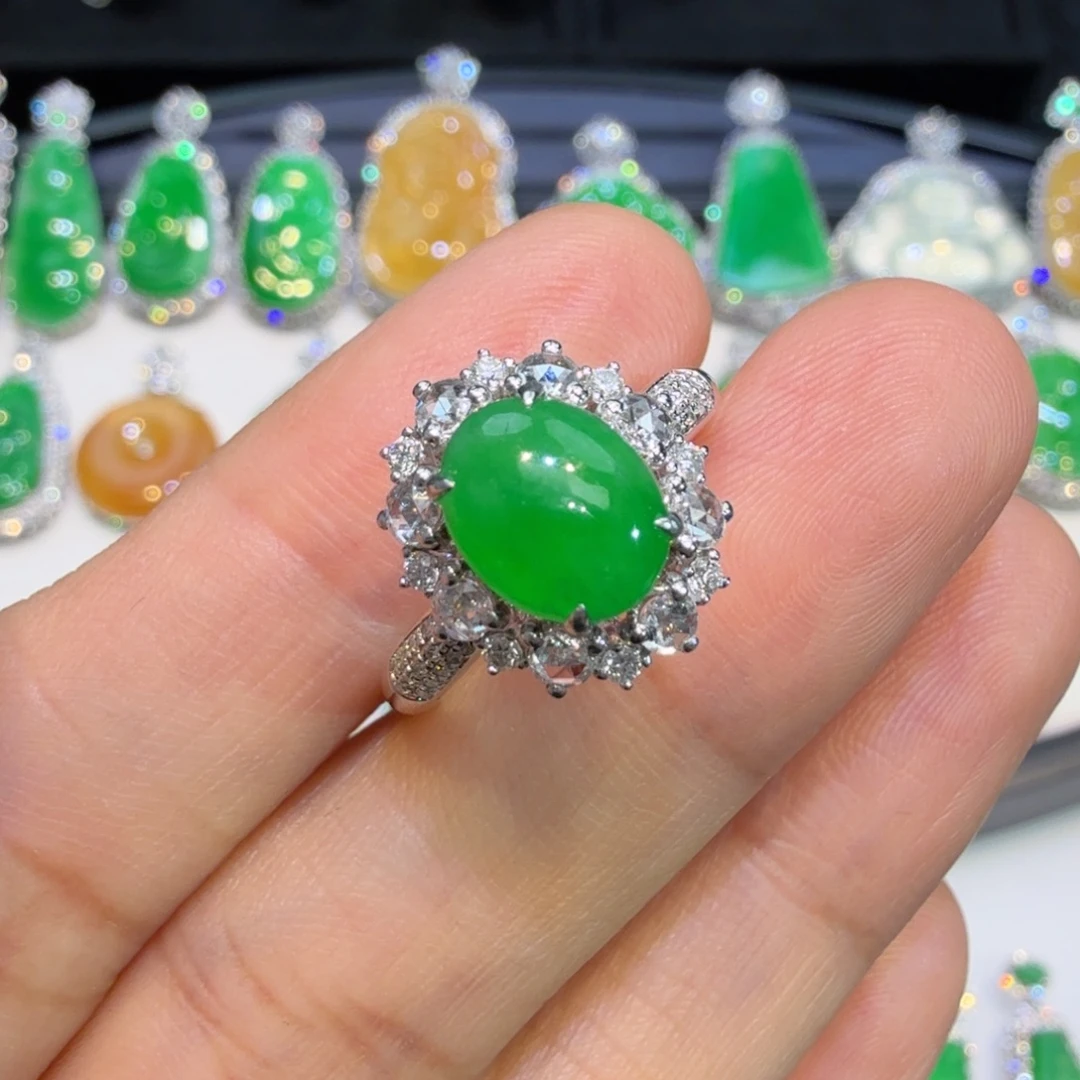 翡翠18K金镶嵌戒指收到货48小时鉴赏期