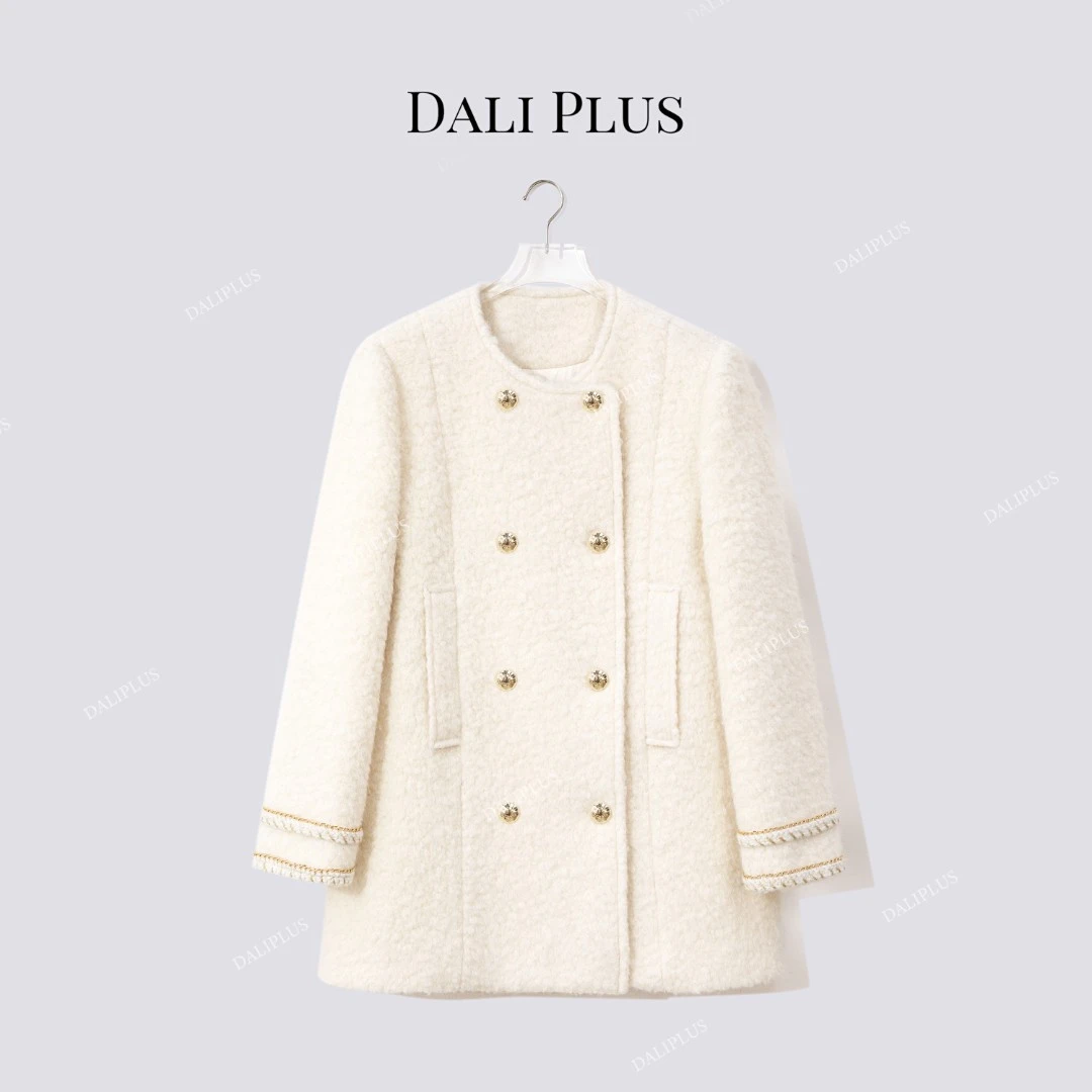 DALI PLUS可溯源三星95白鹅绒”羊驼马海毛呢子羽绒服-D5ST1617-1