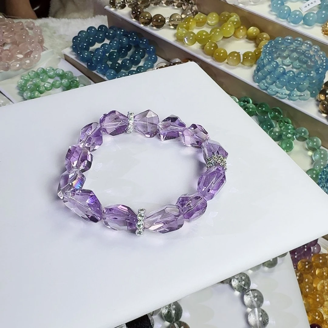 水晶手镯未镶嵌燕****者紫水晶随形11