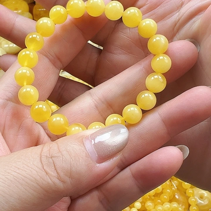 裸石琥珀未镶嵌美蜜蜡单圈8mm