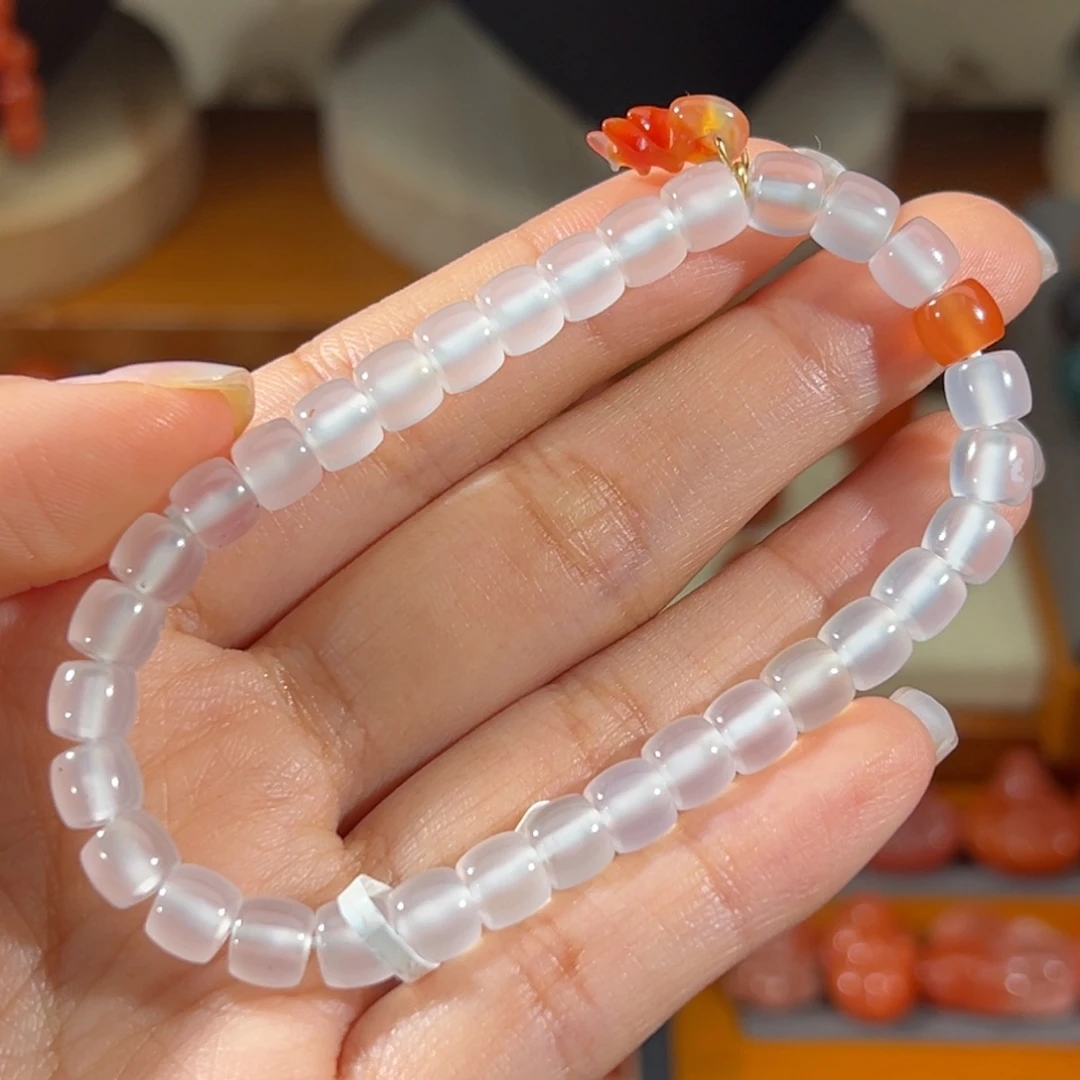 玛瑙/玉髓未镶嵌直切手串 6.3mm