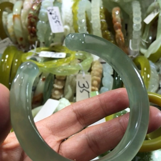 岫玉未镶嵌手链75