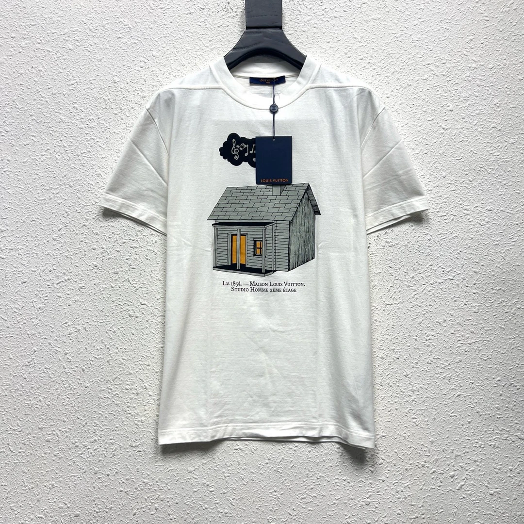 全新未使用 LouisVuitton/路易威登 音符木屋房子短袖 S YH15423