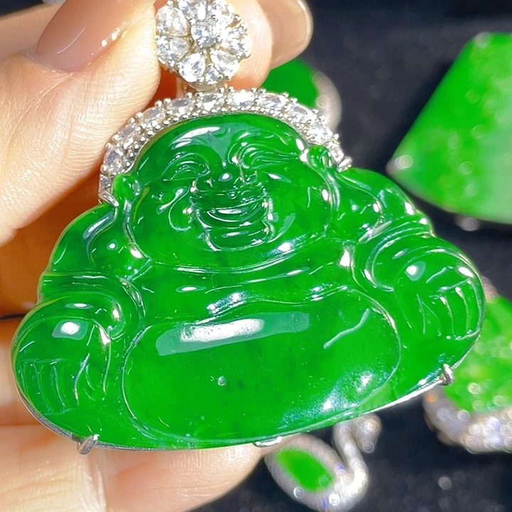 翡翠银S925镶嵌颈饰翡翠