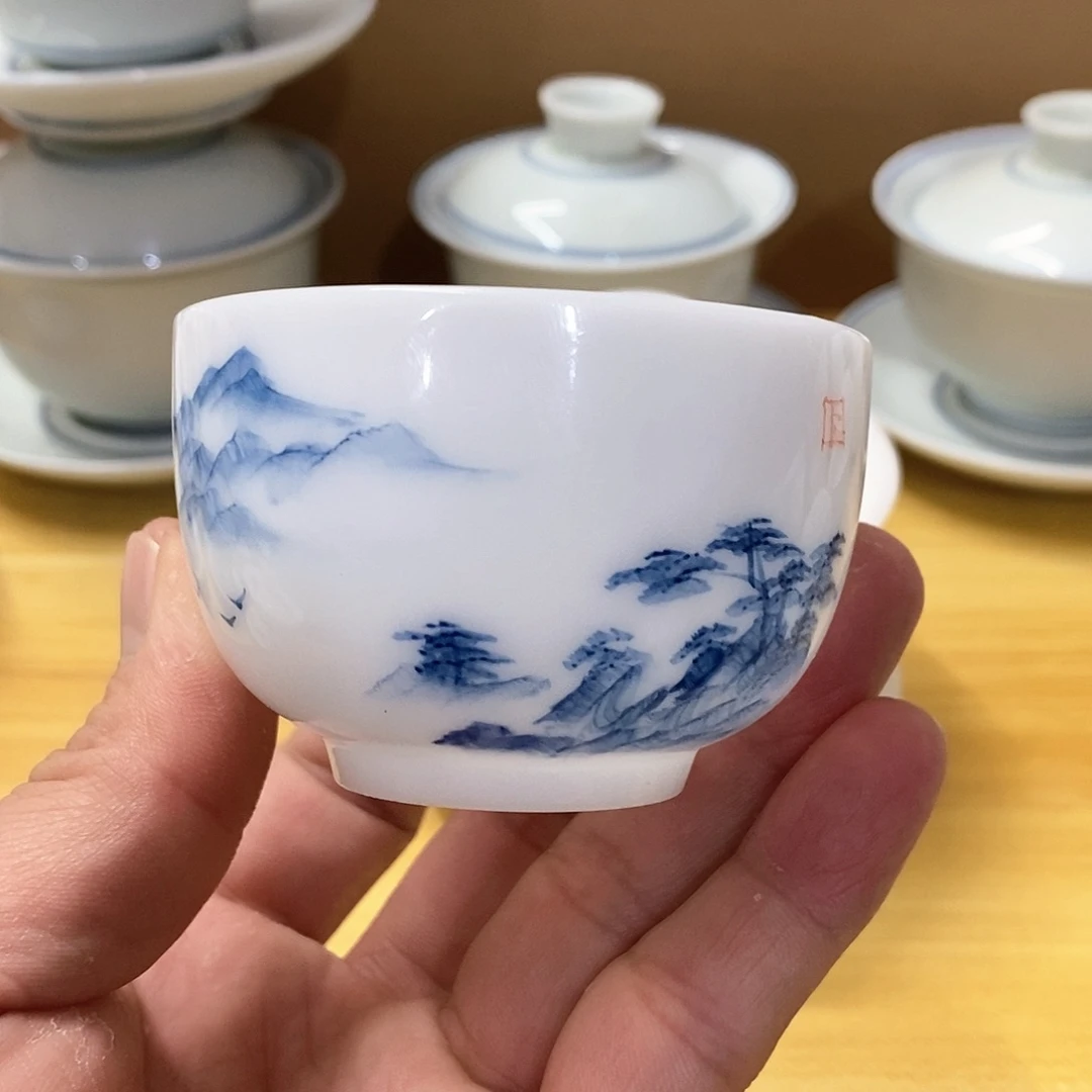 冰种手绘主人杯（瑕）100