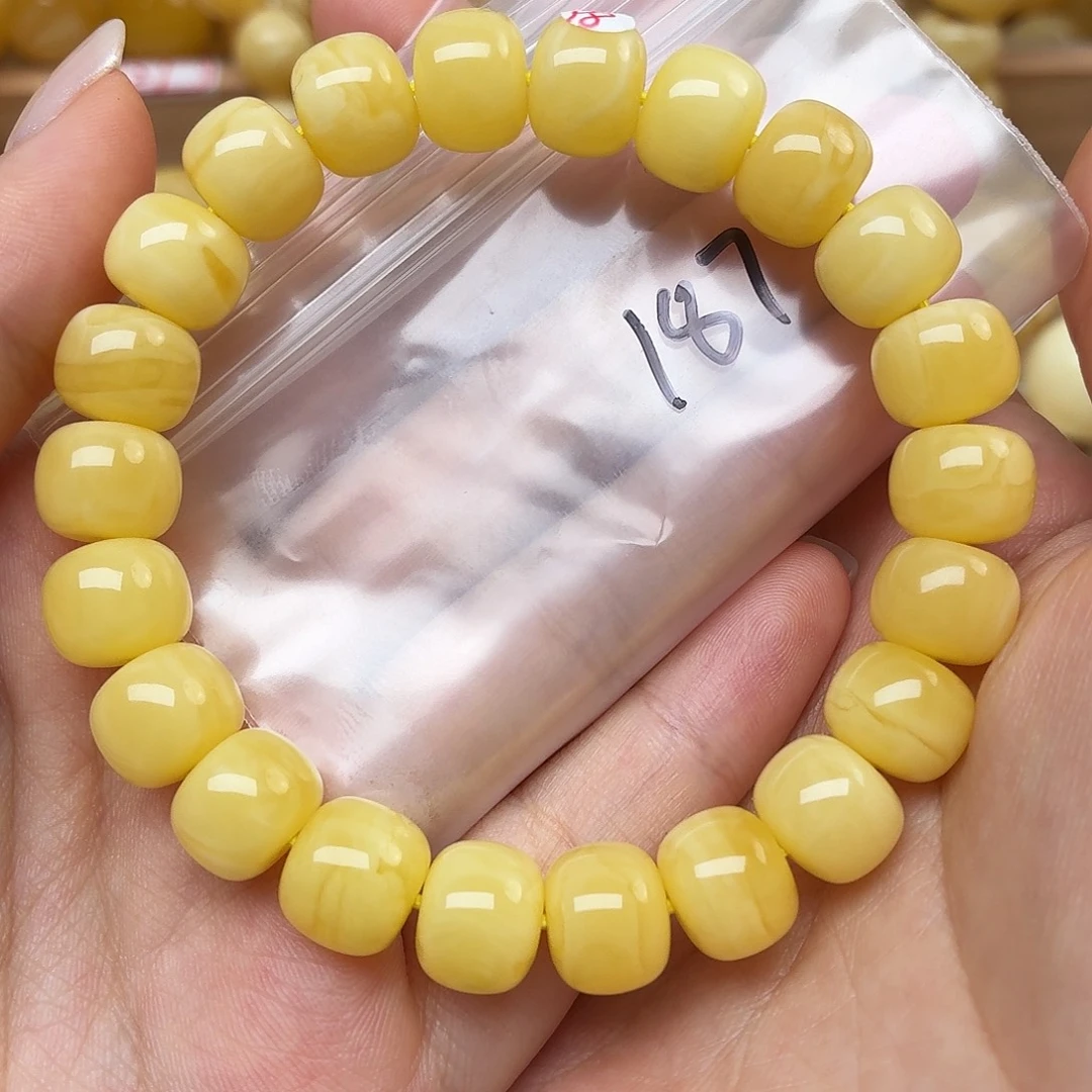 蜜蜡未镶嵌裸石老型11手串