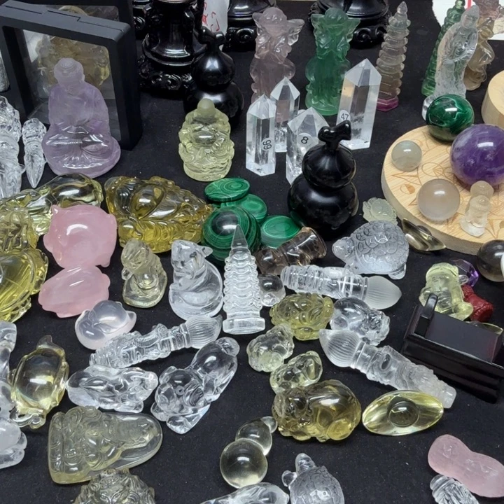 水晶眼镜未镶嵌天然水晶挂饰材料