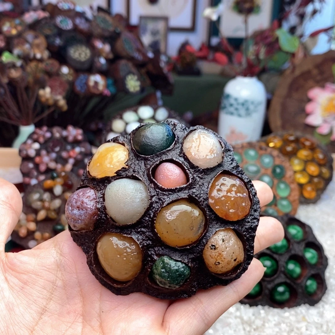 木石院子莲蓬彩色蘑菇