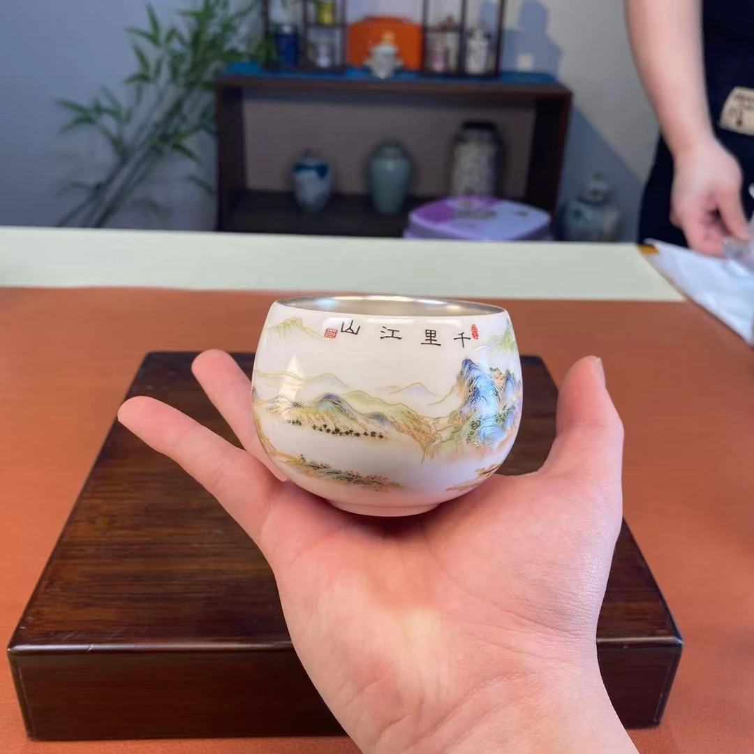 A21千里江山银杯主人杯Y4925