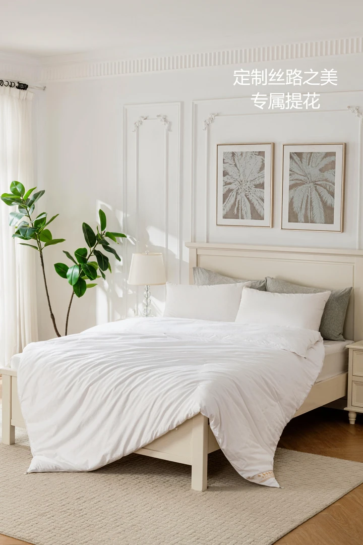 莱艾妮蚕丝纯手工白丝双宫茧蚕丝被四季子母被芯