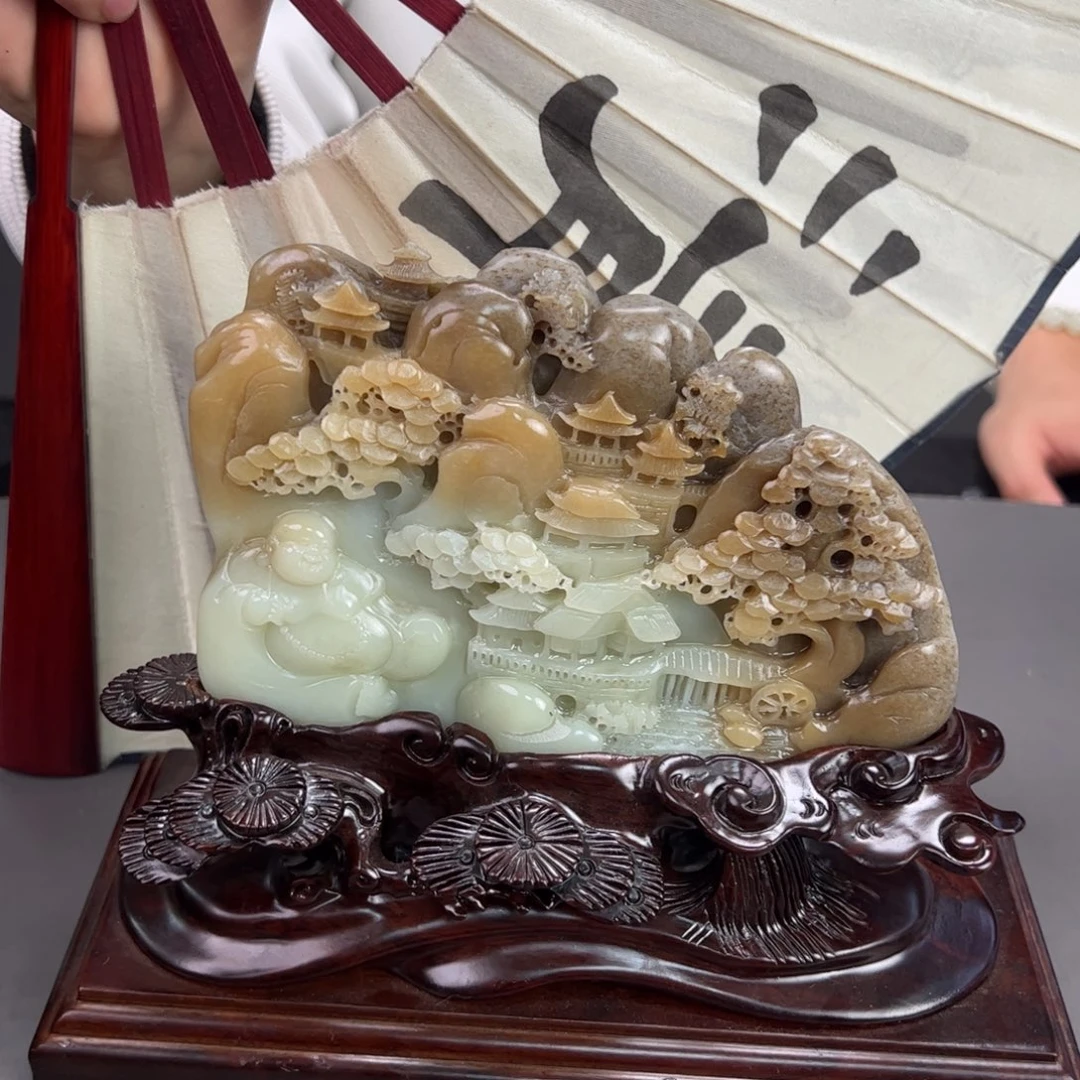 和田玉未镶嵌摆件