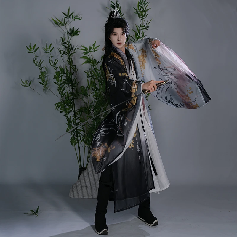 【水墨凌云】原创汉服男款服装夏侠客古风成人男生中国风泼墨古装