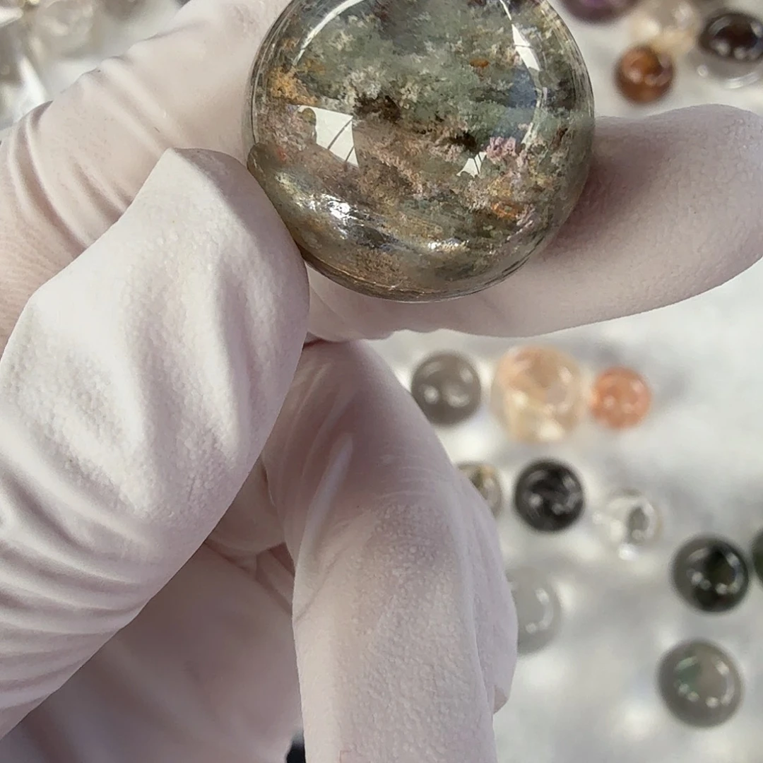 燕***窝水晶未镶嵌珠宝半成品幽灵21.2mm定制不退换