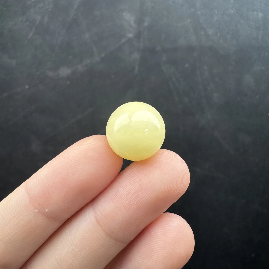 K5035天然原矿蜜蜡 圆珠13.9mm 支持鉴定假一罚十