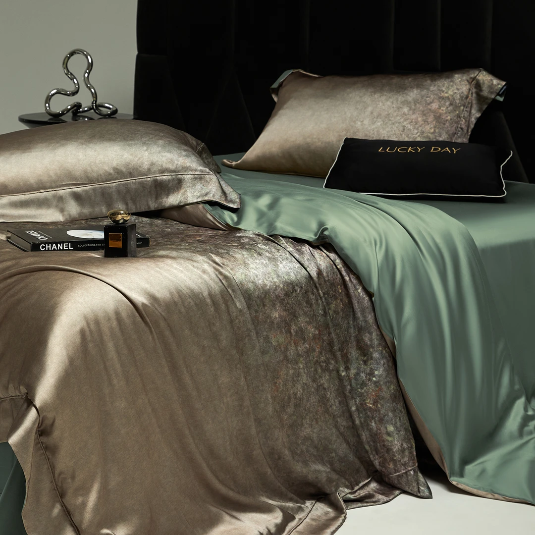 A版真丝缎 B版天丝棉四件套 【请被套反面清洗】奢华主卧四季床品