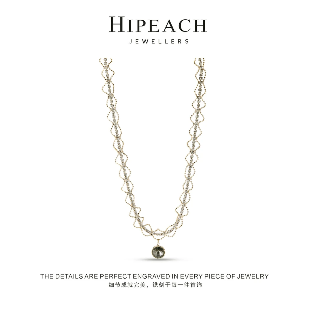 镀K金 蕾丝裙摆项链HTMZY002